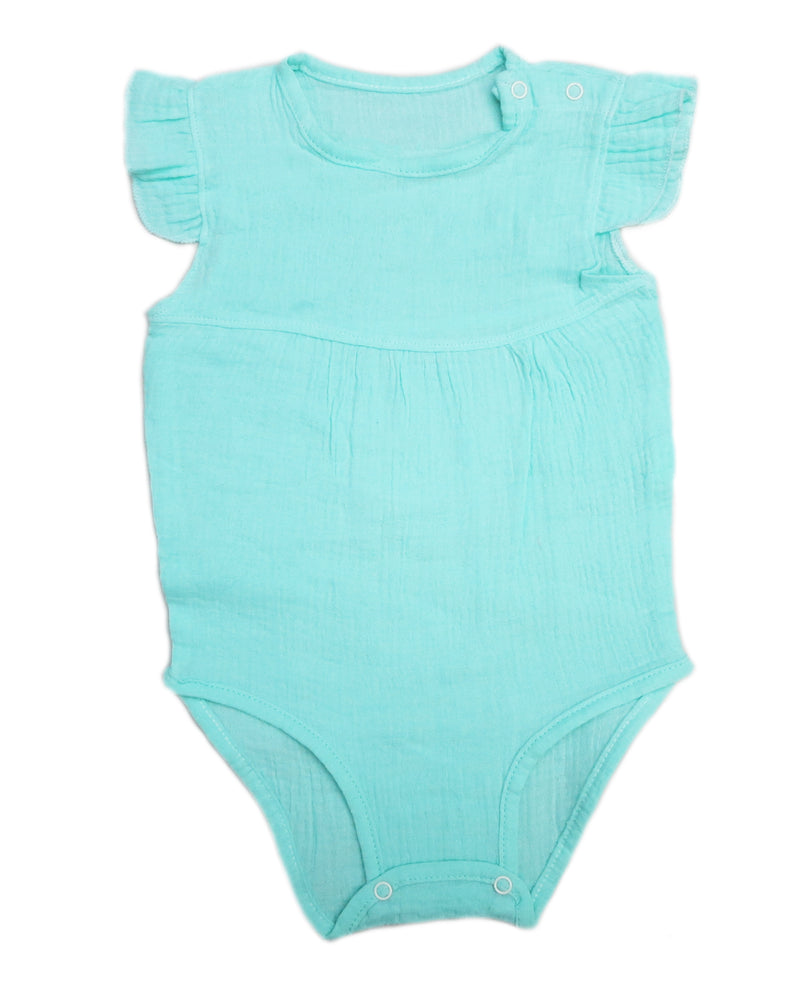 Green Unisex baby Sleeveless Bodysuit Summer Cotton Rompers