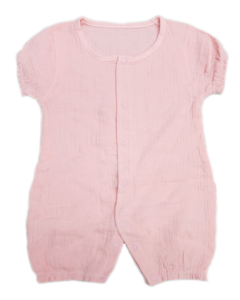 Pink Unisex baby Sleeve Bodysuit Summer Cotton Toddler Rompers