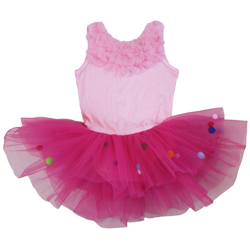 Pink & Hot Pink PomPom Ballet  Dress