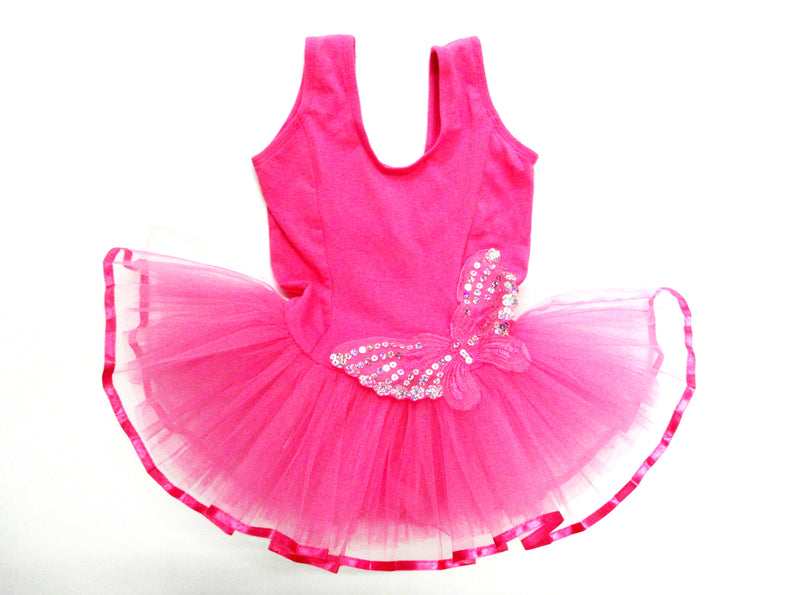 Sequin Butterfly Hot Pink Ballet  Dress