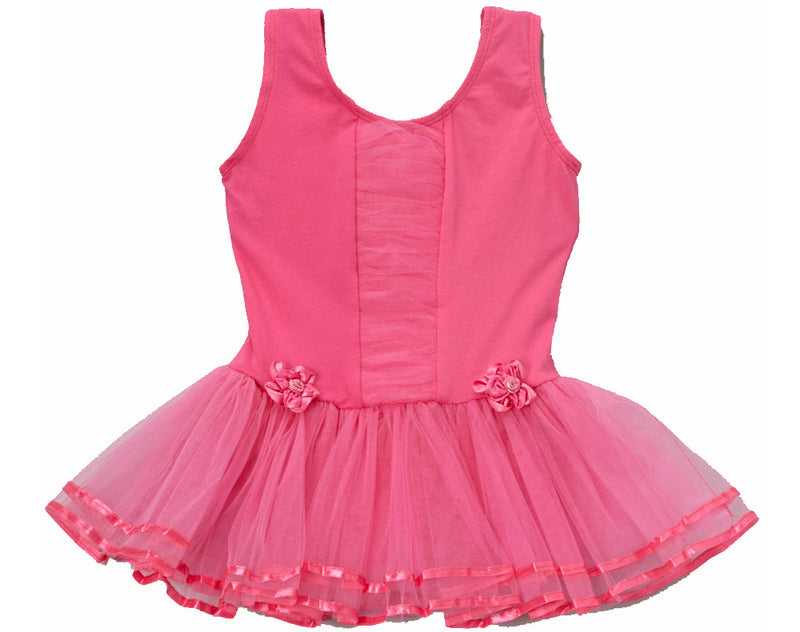 Hot Pink Ruffle -Front Ballet Dress