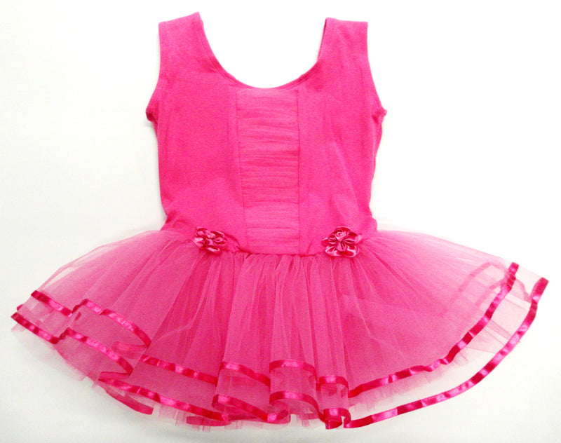 Hot Pink Ruffle -Front Ballet Dress