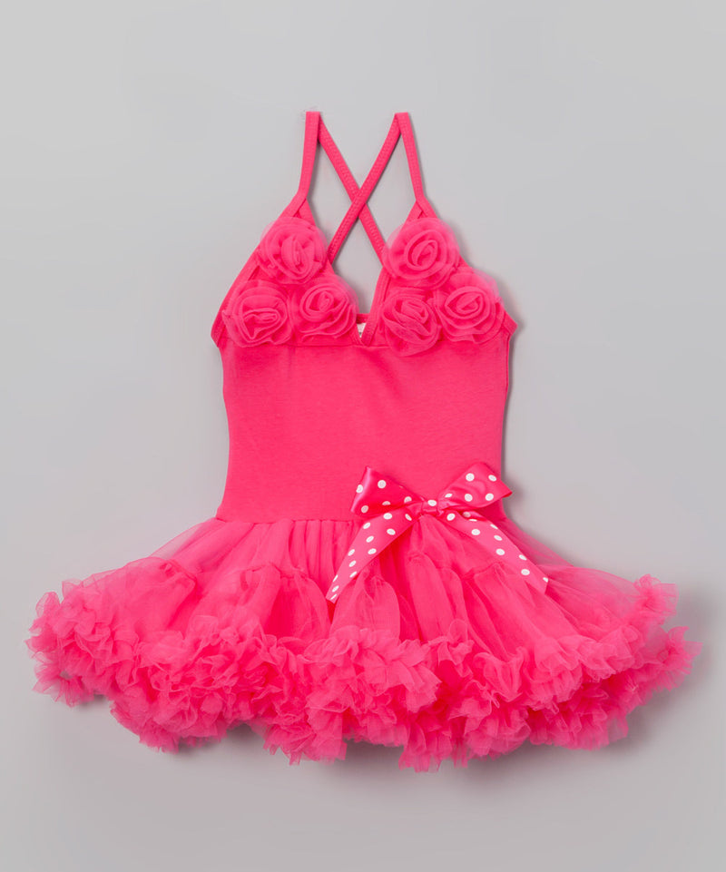 Hot Pink 6 Flower Dress