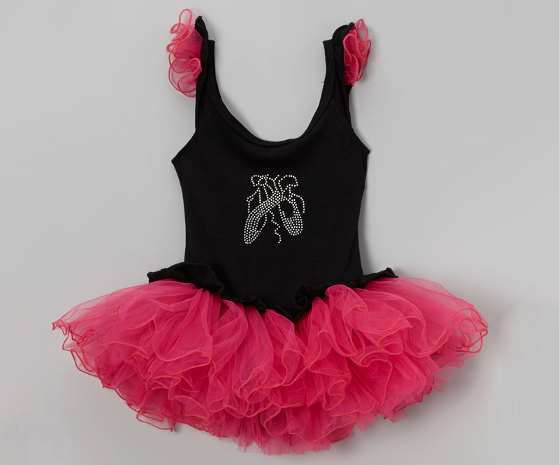 Black/Hot Pink Wave Ballet Shoe Dress