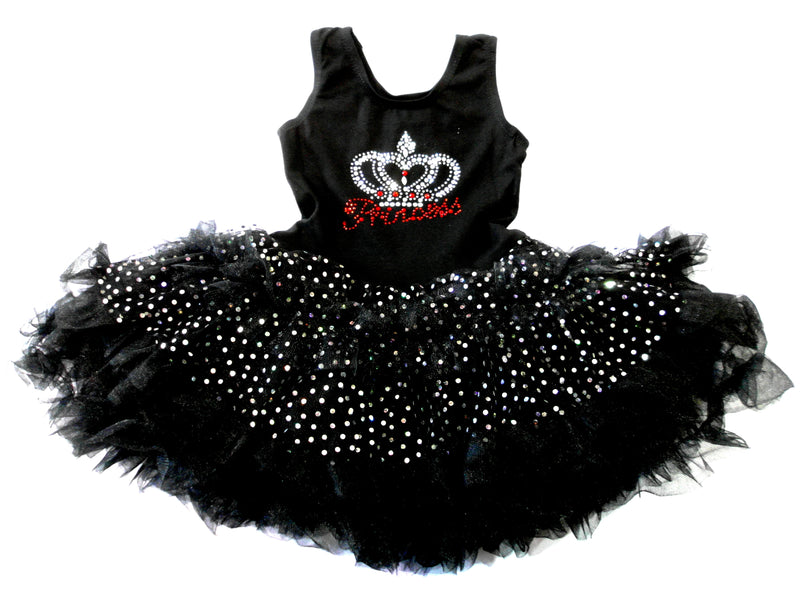 Black Princess Crown Sparkly Petti Dress