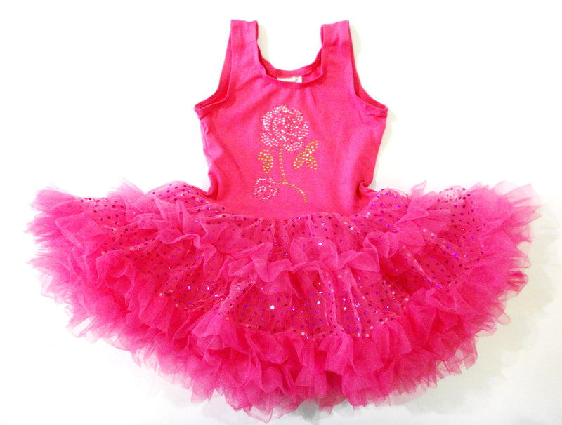 Hot Pink Rose Sparkly Petti Dress