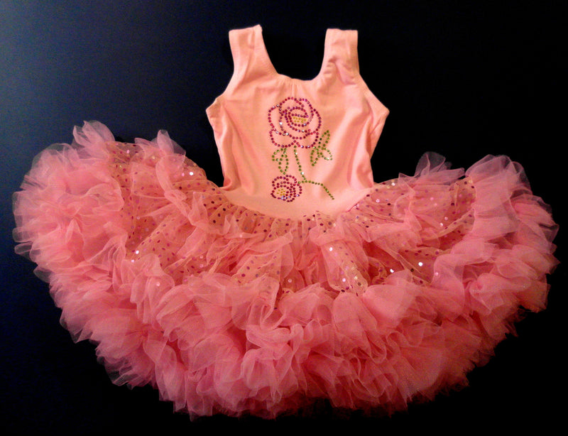 Pink Rose Sparkly Petti Dress
