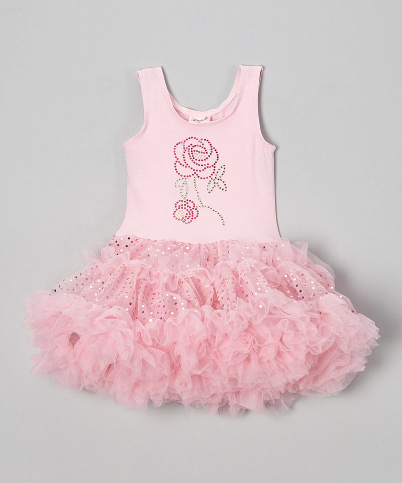 Pink Rose Sparkly Petti Dress