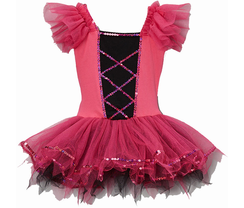 Hot Pink Cross Lines Ballet Dress