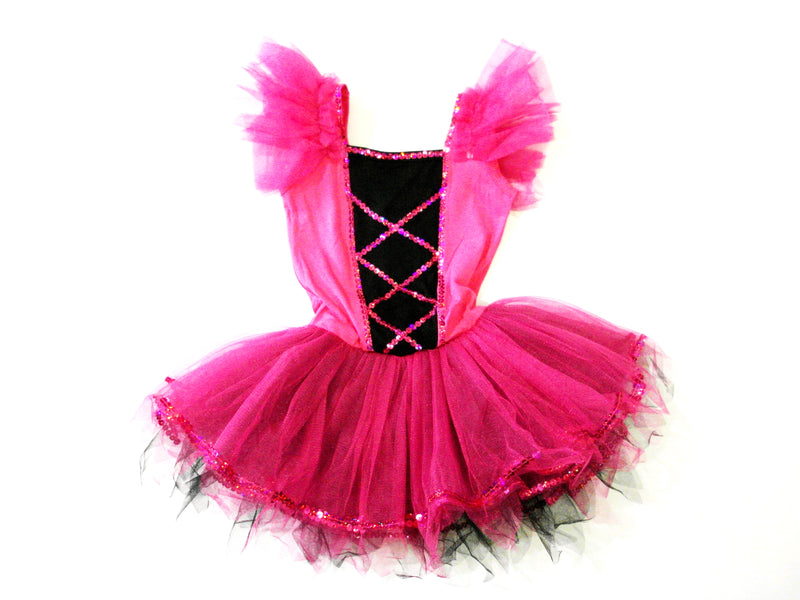 Hot Pink Cross Lines Ballet Dress