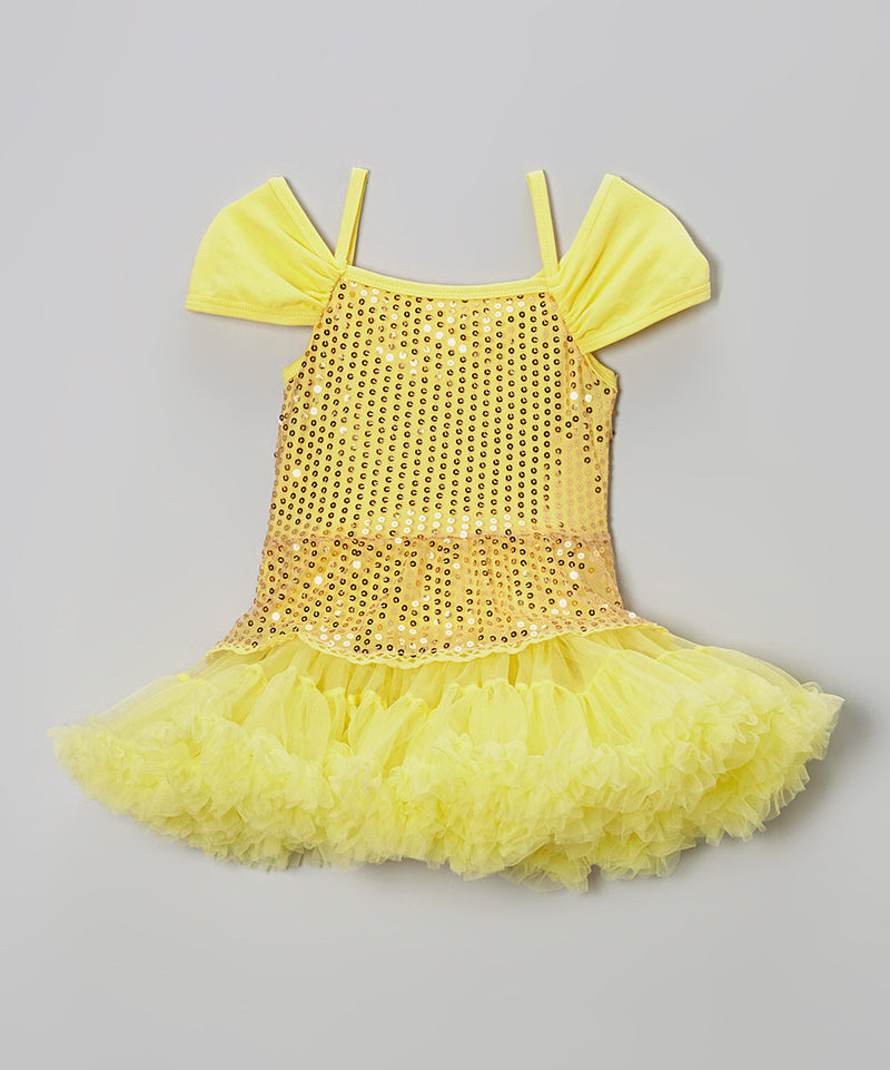 Yellow Sequin Princess Belle Dress
