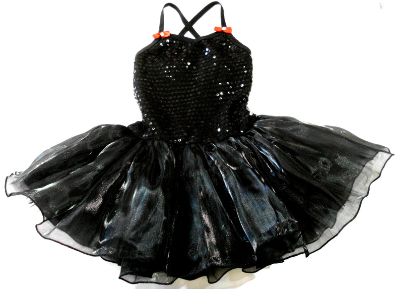 Black Sequin Organdy Ballet Dress