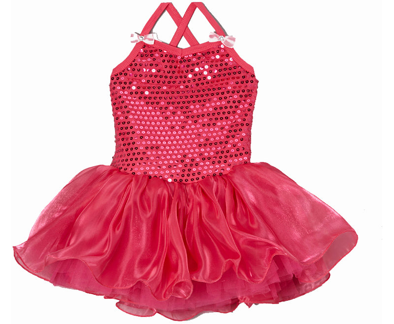 Hot Pink Sequin Organdy Ballet Dress