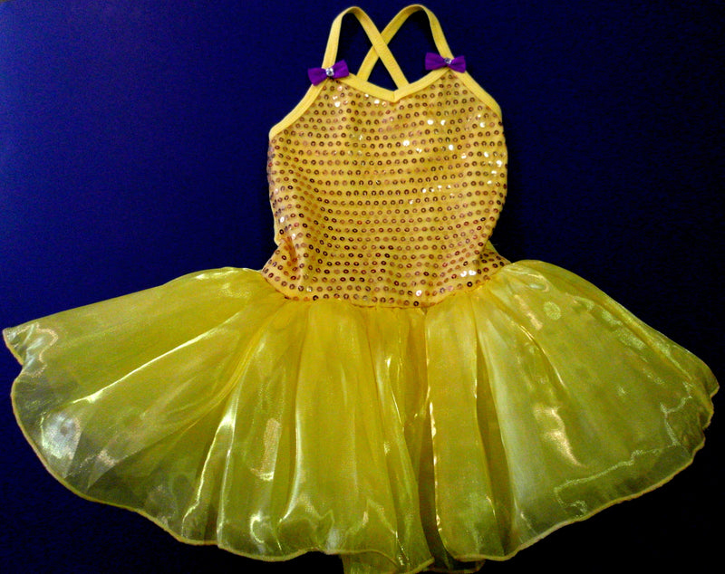 Yellow Sequin Organdy Ballet Dress