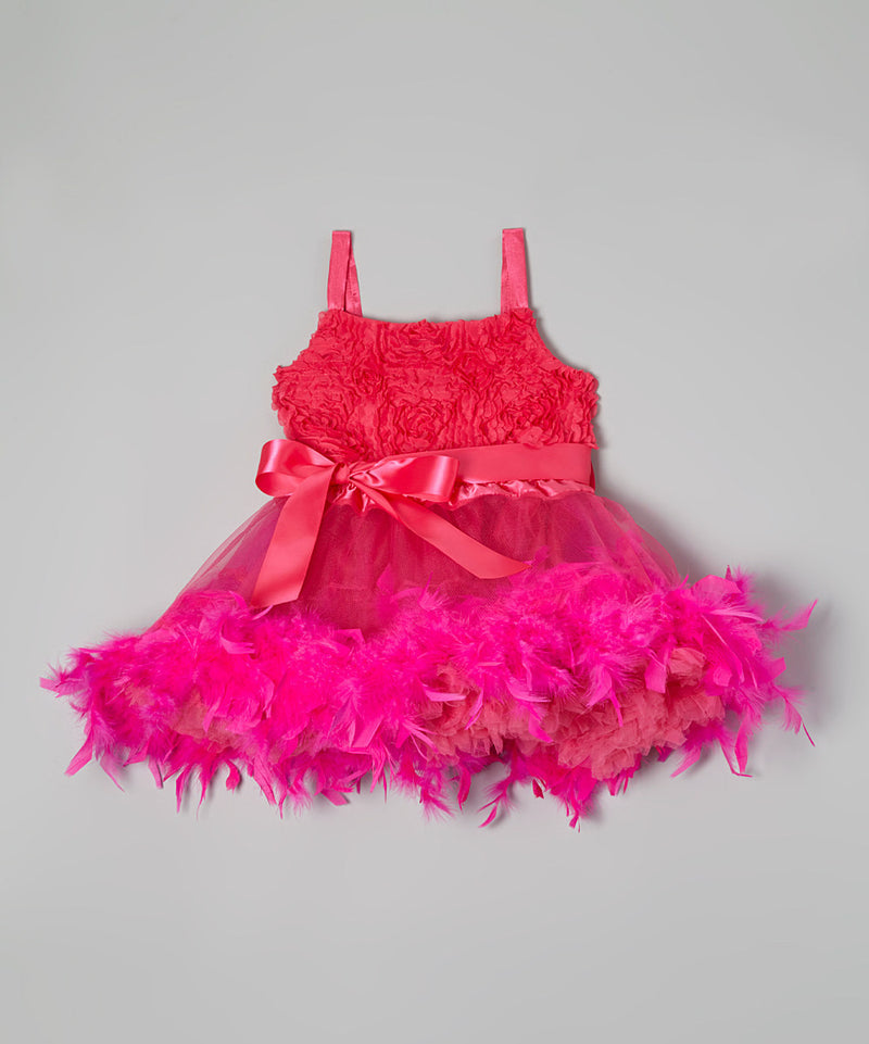 Hot Pink Feather Dress