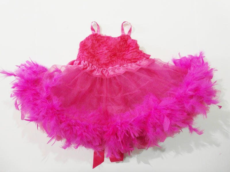 Hot Pink Feather Dress