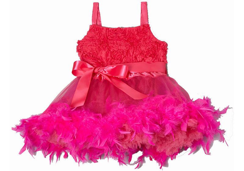 Hot Pink Feather Dress