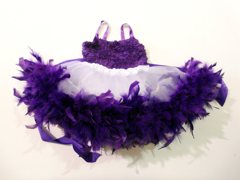 Purple / White Feather Dress