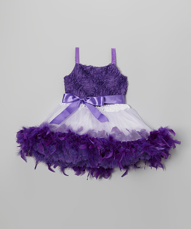 Purple / White Feather Dress