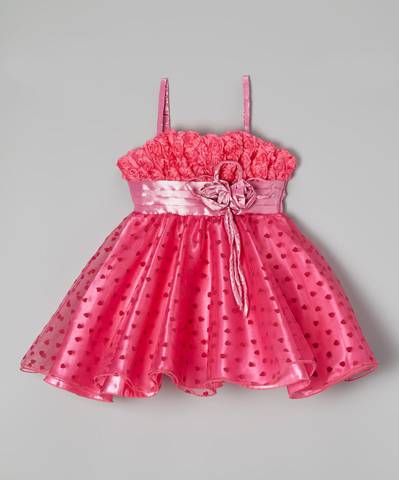 Hot Pink Hearts & Roses Dress