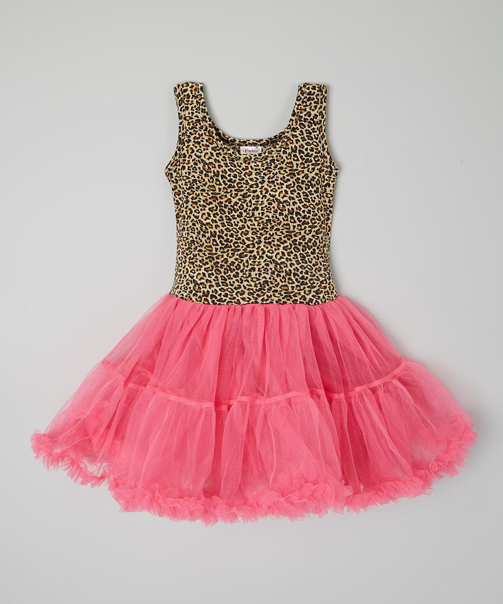 hot pink leopard dress Kim Mesh Leopard Maxi Dress - Hot Pink/combo
