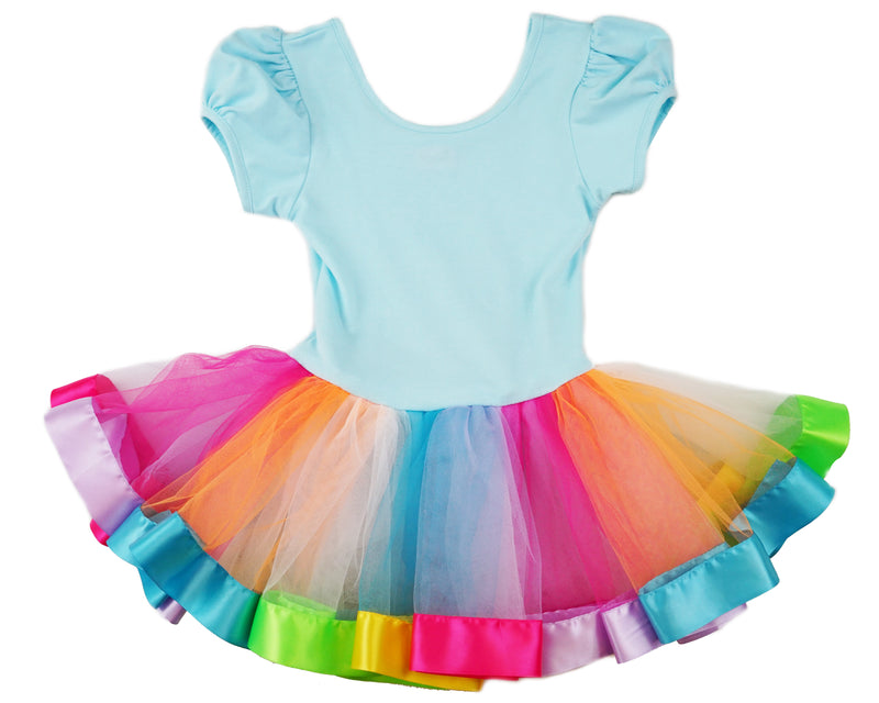 Baby Blue & Rainbow Unicorn Ballet Dress