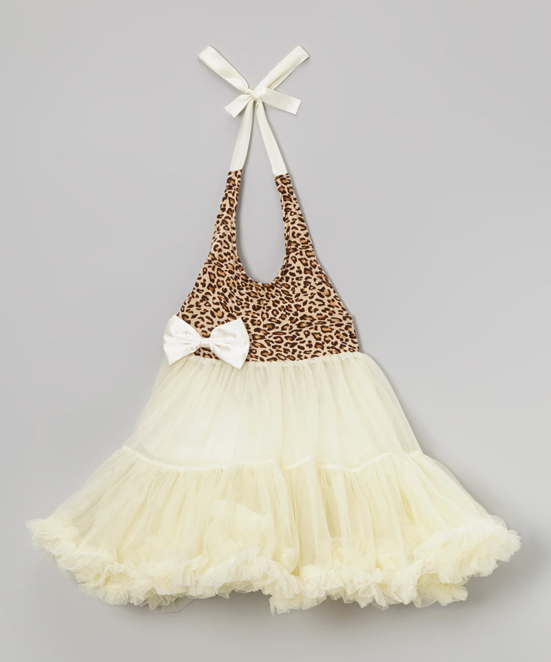 Cheetah Ivory Chiffon Petti Dress
