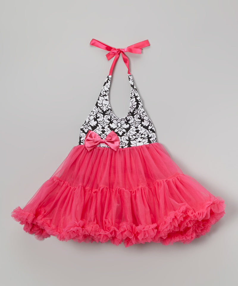 Damas Hot Pink Chiffon Petti Dress