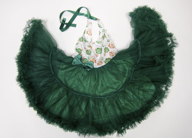 Green Floral Halter Dress
