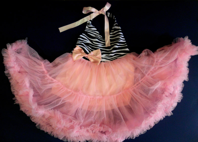 Zebra Pink Chiffon Petti Dress