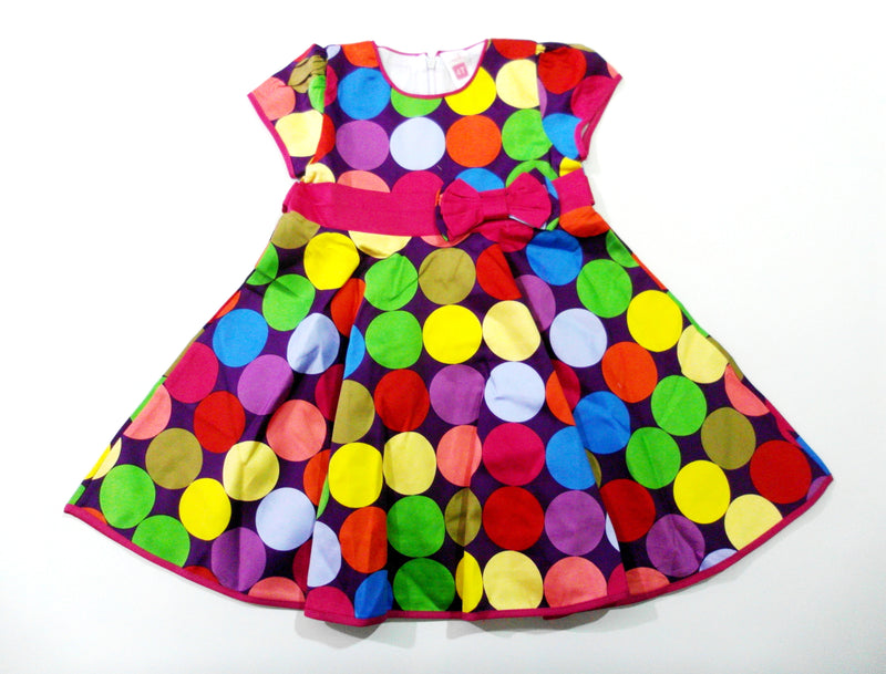 Multi Polkadots Cotton Dress