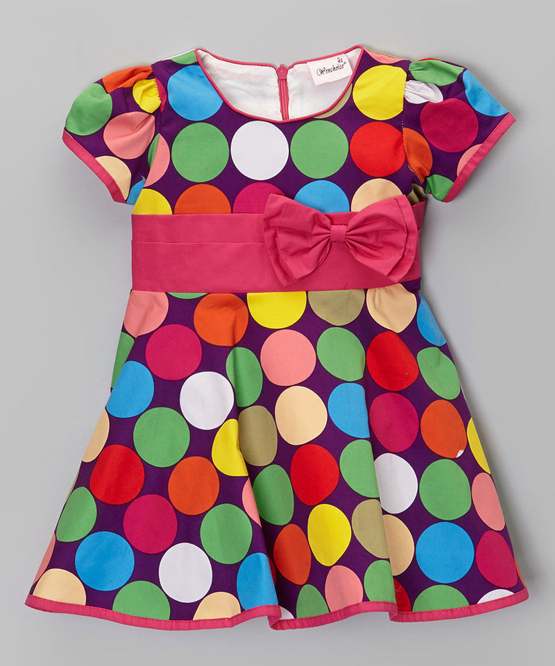 Multi Polkadots Cotton Dress