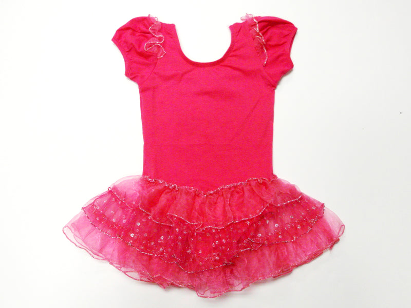 Hot Pink Short Sleeve Ballet Dress