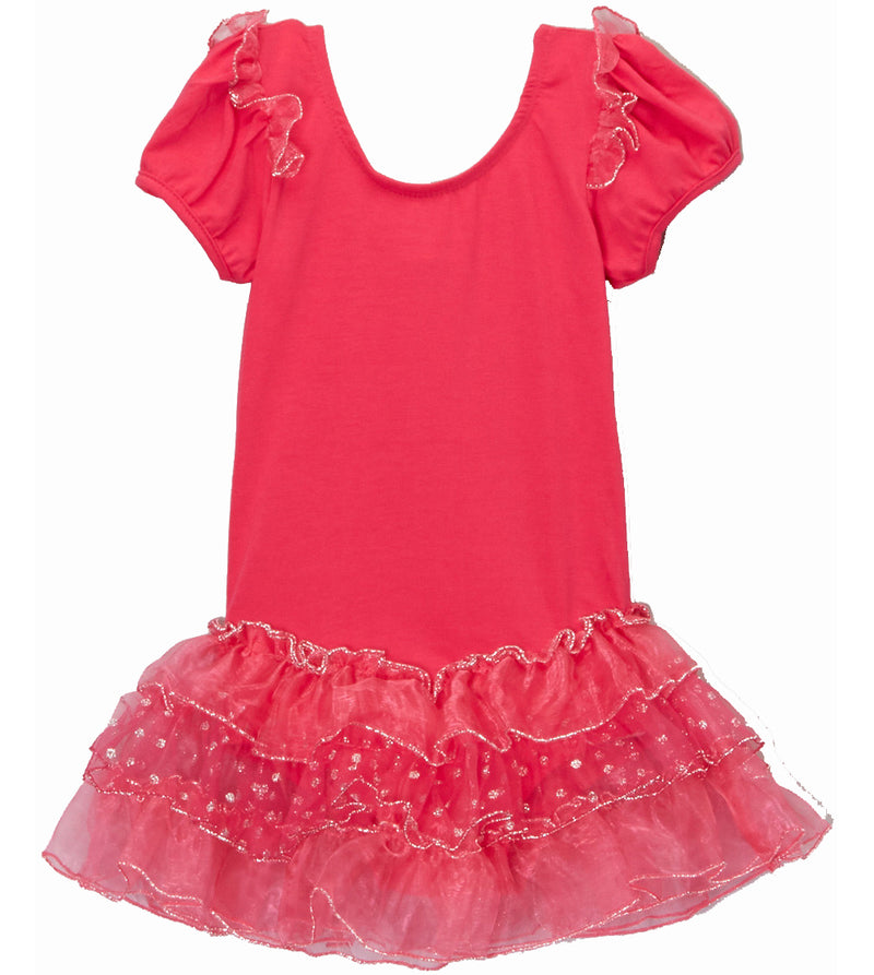 Hot Pink Short Sleeve Ballet Dress