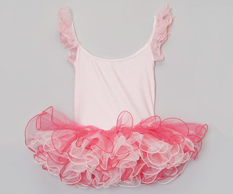 Pink/Fuchsia Wave Trim Lycra Ballet Dress