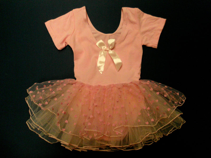 Pink Hearts Short Sleeve Ballet Dress