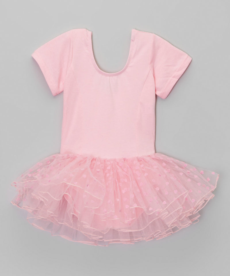 Pink Hearts Short Sleeve Ballet Dress