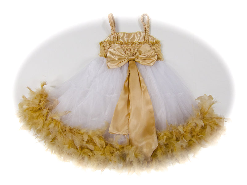 Cream/White Feather Dress