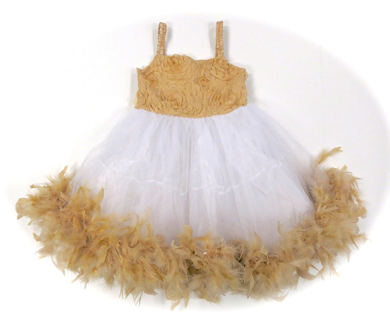 Cream/White Feather Dress