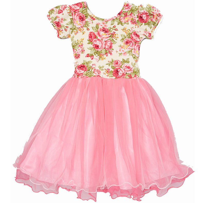 Pink/Hot Pink Flower Top Dress
