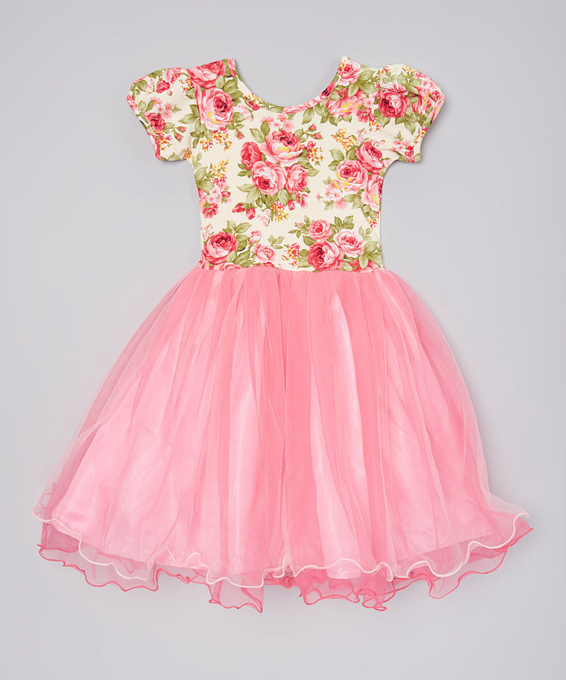 Pink/Hot Pink Flower Top Dress