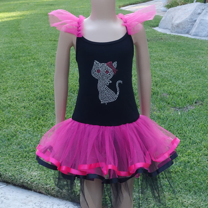 Black/Hot Pink Cat Ballet Dress