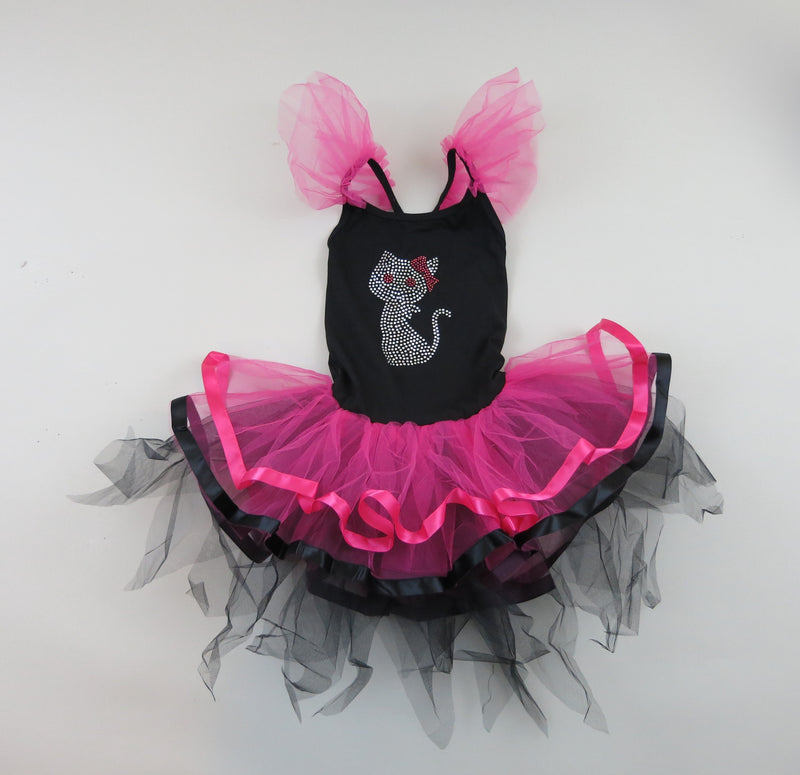 Black/Hot Pink Cat Ballet Dress