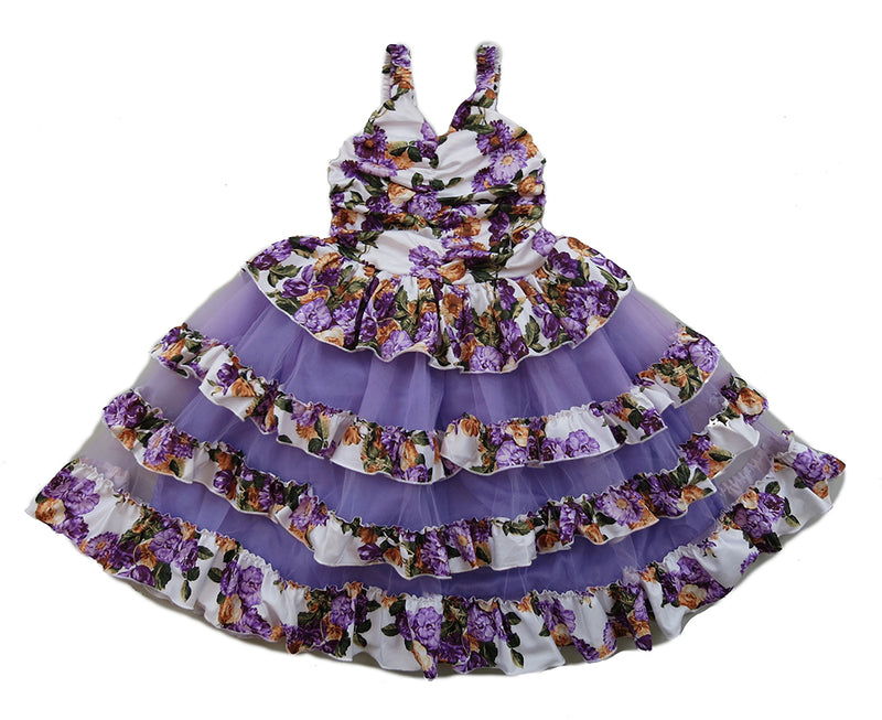 Purple Floral Layer Dress