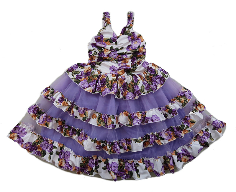 Purple Floral Layer Dress