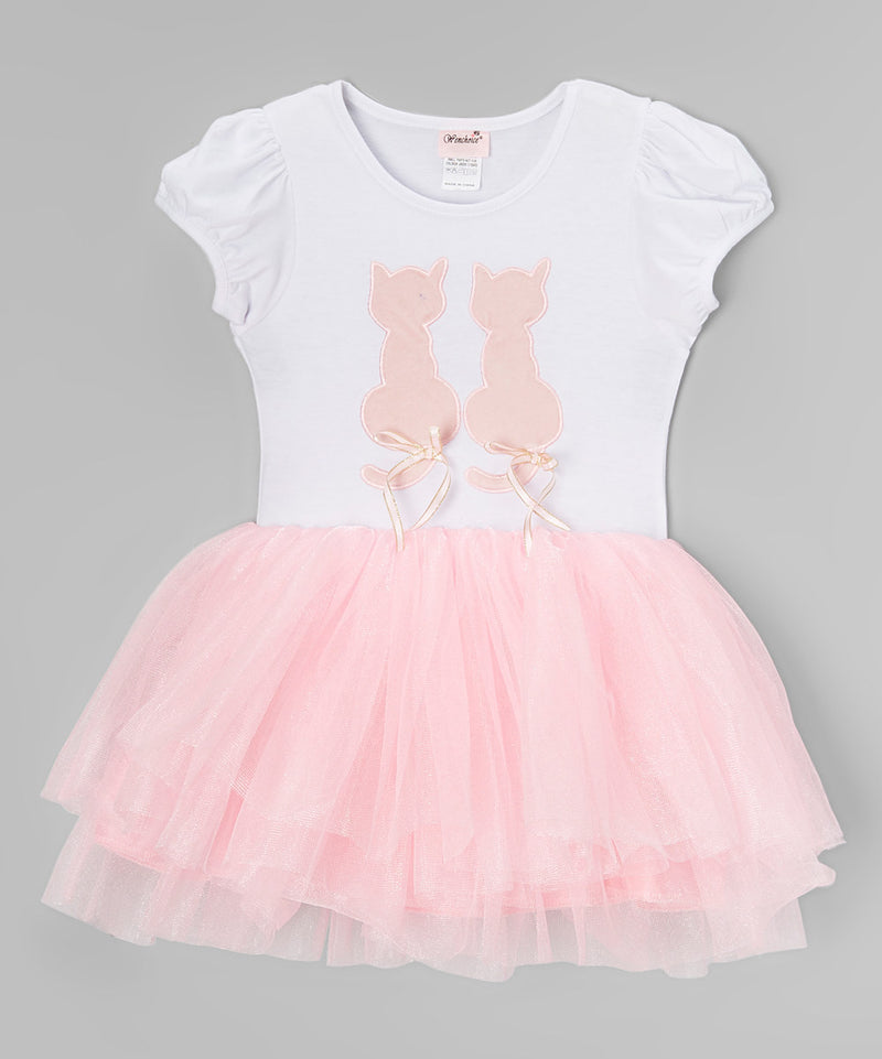 Pink/White Couple Kitty Cat Dress