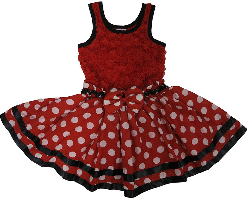 Red Rose & White Polka Dot Dress