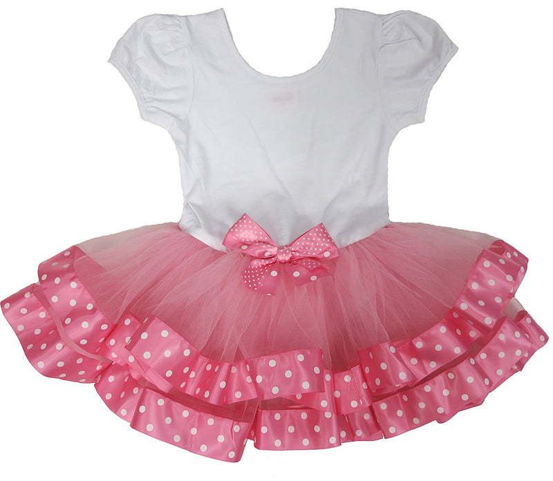 Pink Polka Dot Ribbon/Bow  Ballet  Dress