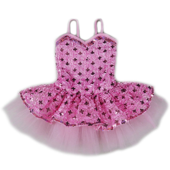 Pink Sequins Spaghetti Ballet Dress