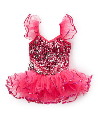 Hot Pink Sequins Ballet Dress